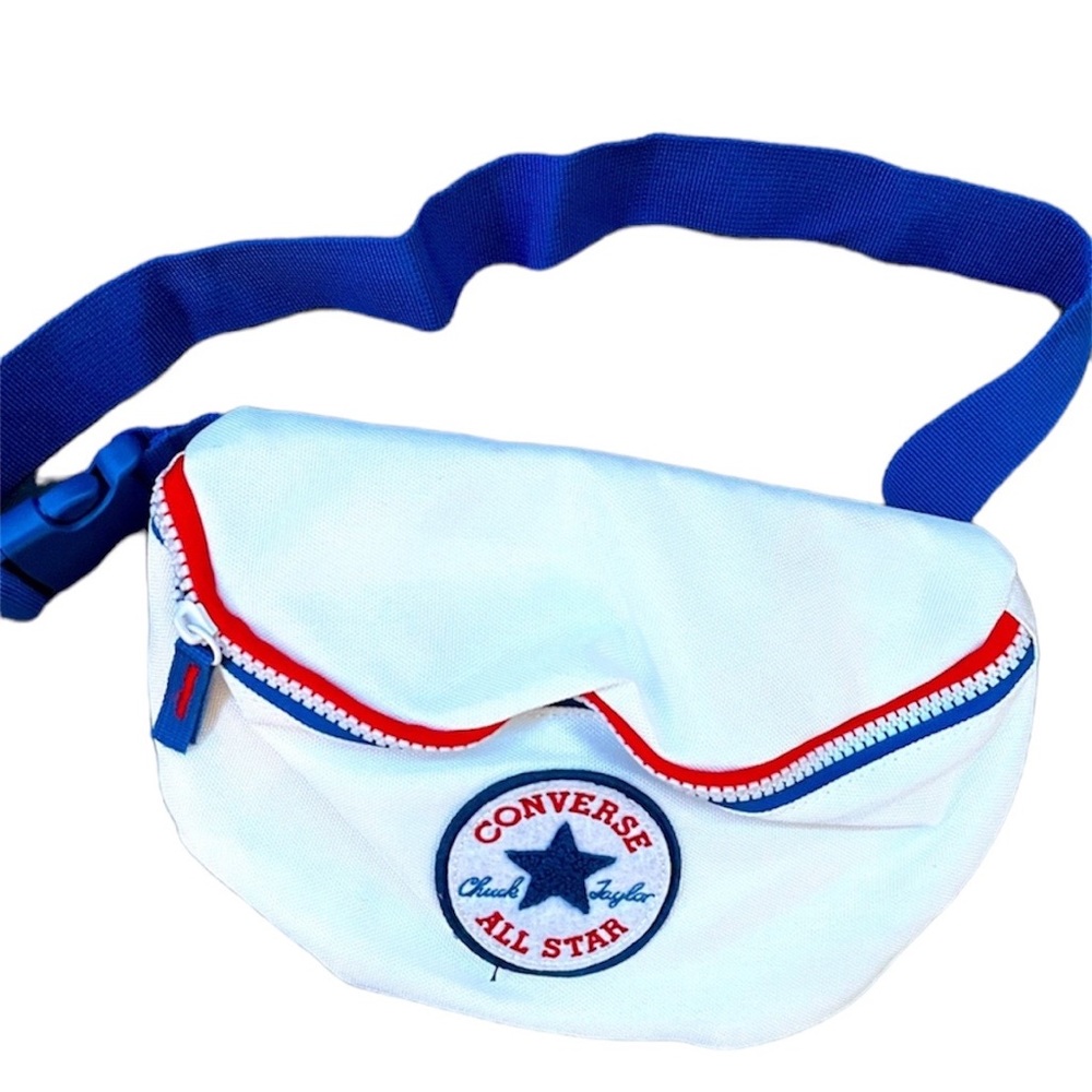 New! Converse Classic Unisex White & Blue Fanny Pack/Crossbody Bum Bag| Size OS